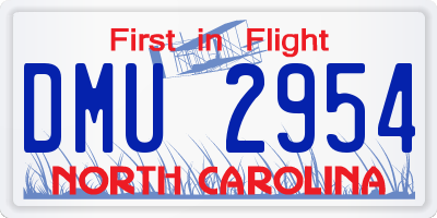 NC license plate DMU2954