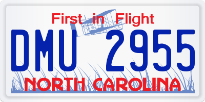 NC license plate DMU2955