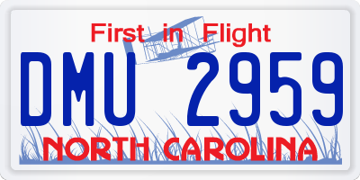 NC license plate DMU2959