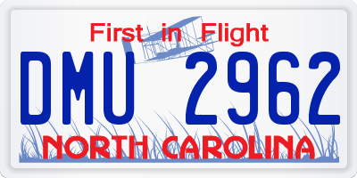 NC license plate DMU2962