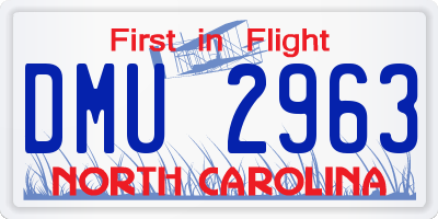 NC license plate DMU2963