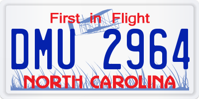 NC license plate DMU2964