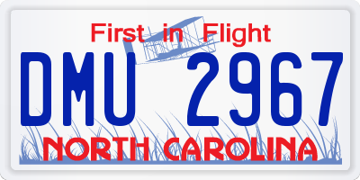 NC license plate DMU2967