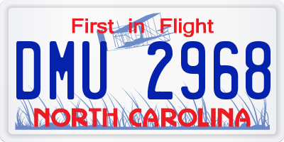 NC license plate DMU2968