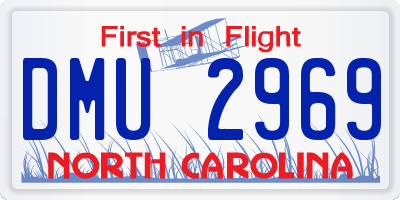NC license plate DMU2969