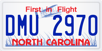 NC license plate DMU2970