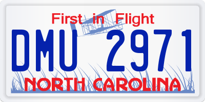 NC license plate DMU2971