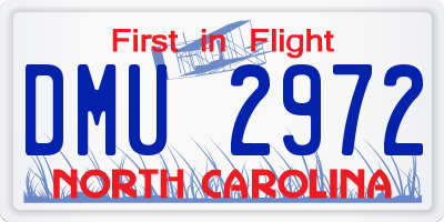 NC license plate DMU2972