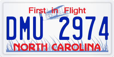 NC license plate DMU2974