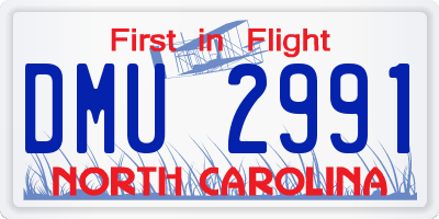 NC license plate DMU2991