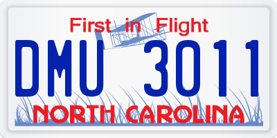 NC license plate DMU3011