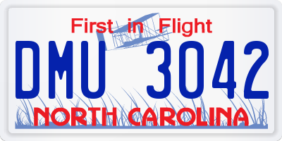 NC license plate DMU3042
