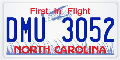 NC license plate DMU3052