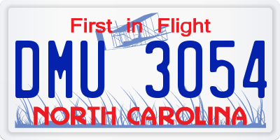 NC license plate DMU3054