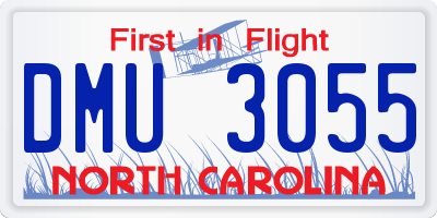 NC license plate DMU3055