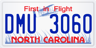 NC license plate DMU3060