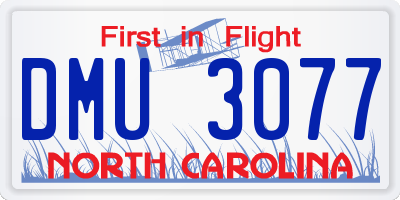 NC license plate DMU3077