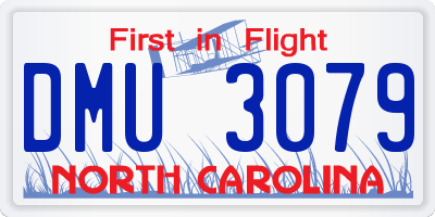 NC license plate DMU3079
