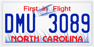 NC license plate DMU3089