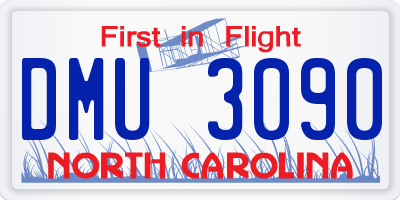 NC license plate DMU3090