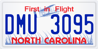 NC license plate DMU3095