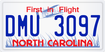 NC license plate DMU3097