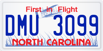 NC license plate DMU3099