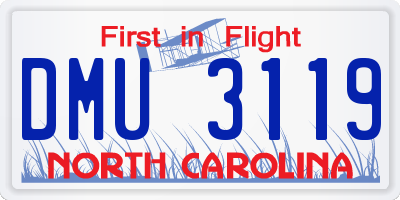 NC license plate DMU3119