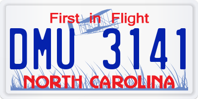 NC license plate DMU3141