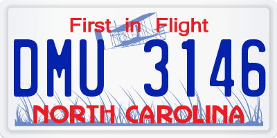 NC license plate DMU3146