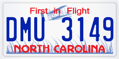 NC license plate DMU3149