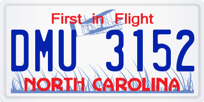 NC license plate DMU3152