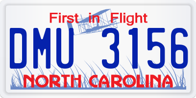 NC license plate DMU3156