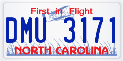 NC license plate DMU3171