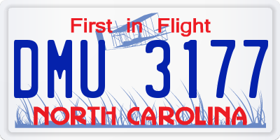 NC license plate DMU3177