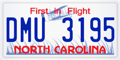 NC license plate DMU3195