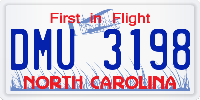 NC license plate DMU3198