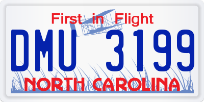 NC license plate DMU3199