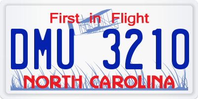 NC license plate DMU3210