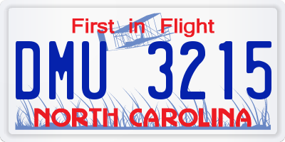 NC license plate DMU3215