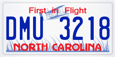NC license plate DMU3218