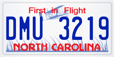NC license plate DMU3219
