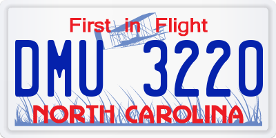 NC license plate DMU3220