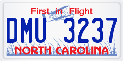 NC license plate DMU3237