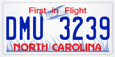 NC license plate DMU3239