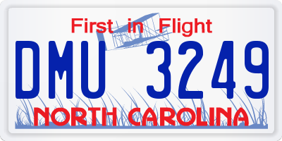 NC license plate DMU3249