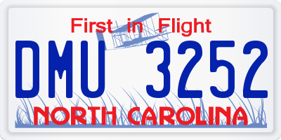 NC license plate DMU3252