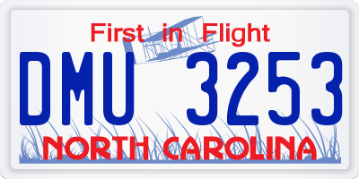 NC license plate DMU3253