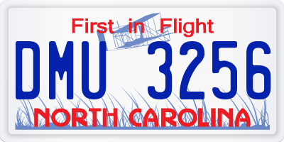 NC license plate DMU3256