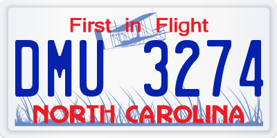 NC license plate DMU3274